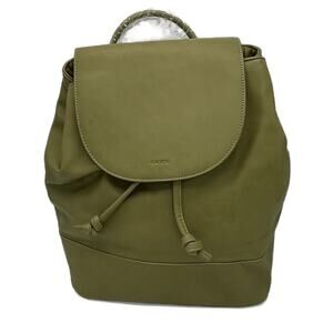 Fawn Design Faux Leather The Cinch Backpack with Dust bag in Fern